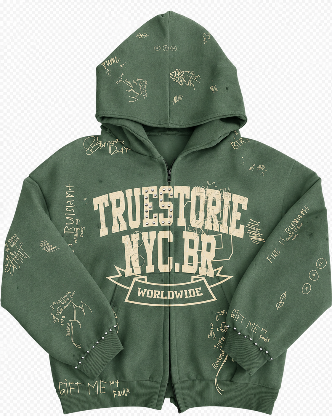WORLDWIDE HOODIE, FOREST GREEN (PRE-ORDER)